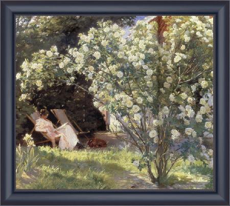 framed  Peder Severin Kroyer Rose Garden, Ta3139-1
